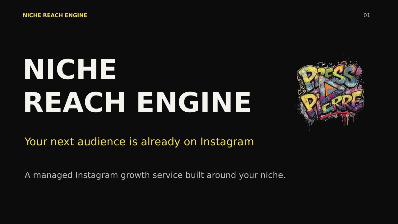 Slide 1: Niche Reach Engine